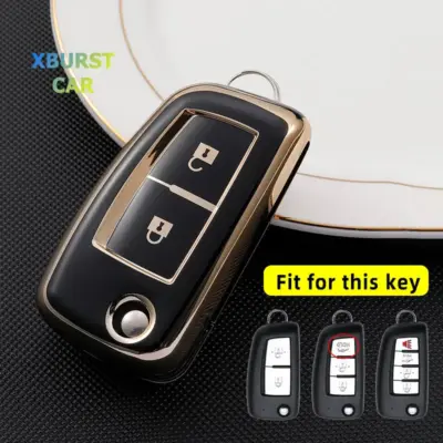 Shell for Nissan Qashqai J11 Juke Xtrail Sunny Cefiro A32 For Qashqai Switch 2020 2/3/4 Buttons TPU Car Key Case Cover Keychain