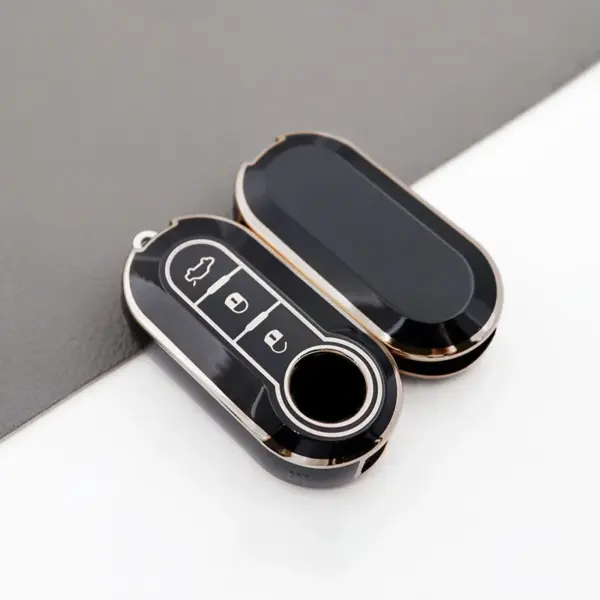 TPU Silver Edge Shell Fob For Fiat Ducato 500 500L Panda Grande Punto Lancia Musa Car Flip Key Case Cover Accessories - Image 5