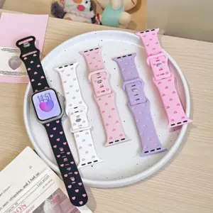 Engraved Watch Strap for Apple Watch Band 38 40 44 42 45 46 49mm Soft Pastel Tone Silicone Wrist Strap for iWatch S11 10 9 8 7 6