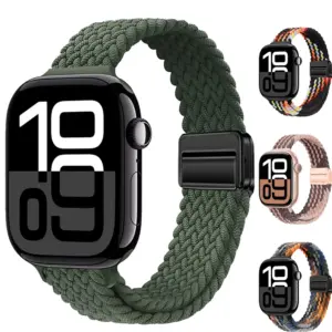 Slim Braided Loop Nylon Strap for Apple Watch 12 11 10 46/42mm Ultra 4 3 49mm Watchband IWatch 9 8 7 6 5 4 SE 45/41/40/44mm Belt