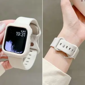 Silicone Strap+Soft Case For Apple Watch 46mm 42mm 49mm 45mm 44mm 41mm 40mm 38mm For iWatch Series 11 10 9 8 7 6 5 4 SE Ultra3/2