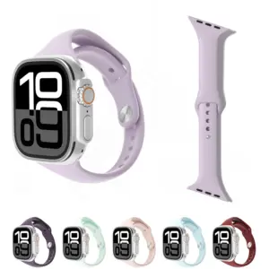 Creative inclined Slim Silicone Strap For Apple Watch Band 46mm 45mm 44mm 41mm 42mm Sport Bracelet iwatch series 11 10 8 7 9 6 5
