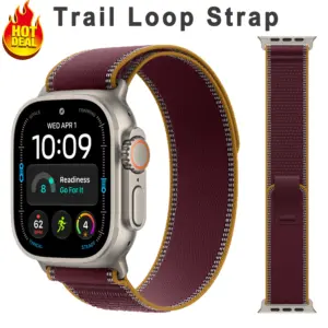2026 Trail Loop Band for Apple Watch Ultra 4 Strap 49mm 46mm 45mm 44mm Burgundy Alpine Correa Bracelet iWatch Series 12 11 10 9