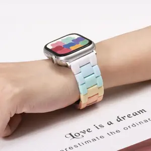 Candy Colored Resin Strap for Apple Watch 49mm 45mm 44mm 42mm 41mm 40mm 38mm Compatible with iWatch Series 10 9 8 7 SE 6 5 Ultra
