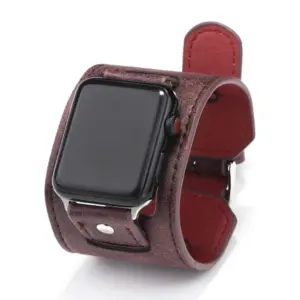 Leather bracelet for apple Watch band 46mm 42mm 44mm 40mm 41mm 45mm ultra 2 49mm watchband iwatch series 10 9 8 7 4 5 6 Se strap