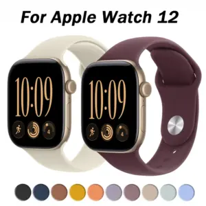 Silicone Strap For Apple Watch Bands 46mm 44mm 45mm 49mm 41mm 40mm 42mm 46 mm Sport Bracelet iWatch Series 11 12 10 SE 9 8 7 6 5