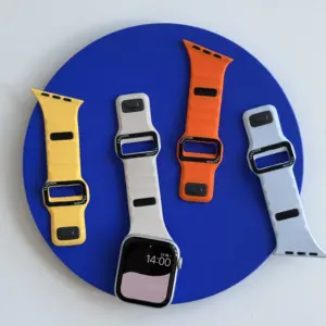 Art Inclined Silicone Strap For Apple Watch Band Ultra 49mm 40mm 41mm 44mm 45mm 46mm bracelet iWatch Series 11 10 9 8 7 6 SE