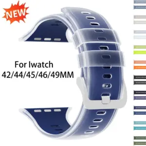 Translucent Silicone Band for Apple Watch Ultra 3/2 49mm 46 45 44 42mm Sport Strap for Iwatch S11 10 9 8 7 SE3 Replace Bracelet