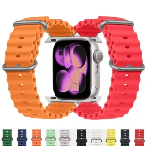 Ocean strap For Apple Watch Ultra 3 2 1 Band 49mm 11 10 9 8 7 46mm 45mm 41mm Silicone Wristband iWatch 6 5 4 SE3 44mm 40mm 42mm