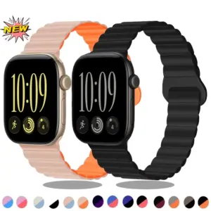 Silicone Magnetic Strap for Apple Watch Ultra 4 3 2 49mm 12 11 10 46mm 42mm Bracelet iWatch 9 8 7 6 5 4 SE 41/45mm 40/44mm Band