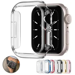 Clear TPU Screen Protector Case For Apple Watch 45mm 41mm 44mm 40mm 42mm 38mm 49mm 3D Full Bumper Case For iWatch Ultra 9 8 7 6