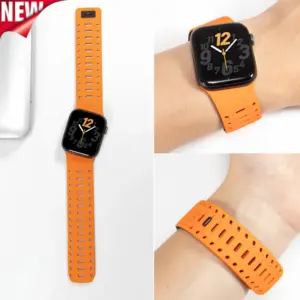 Inclined Design Silicone Strap for Apple Watch Ultra 3 2 Series 11 10 9 8 7 SE Magnetic Band 49mm 46mm 45mm 44mm 42mm Bracelet