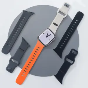 New Inclined Silicone Strap For Apple Watch Band Ultra 49mm 40mm 41mm 44mm 45mm 46mm Bracelet iWatch Series 11 10 9 8 7 6 SE