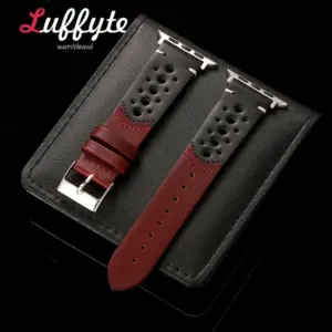 Breathable Porous Men Watchbands for Apple Watch 1-11 Ultra SE 3 2 1 Oil Waxed Leather Wristwatch Band for iwatch 38-49mm