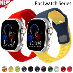 Silicone Sport Band for Apple Watch Ultra 49mm 45 40 44 38 41mm Diagonal Cut Strap for Iwatch Series 11 10 46mm 9 8 7 6 5 4 SE