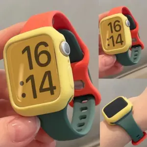Case +Silicone Strap for Apple Watch Band 46mm 42mm 10 9 8 7 41 45 49mm Sport Watch Band for IWatch Series 6 SE5 4 3 2 1 38 42MM