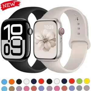 Original Silicone Strap for Apple Watch Band 38/40/41/42/44/45/46MM 49mm Bracelet for Iwatch Serie 10 9 7 4 5 6 8 SE Ultra 2 3