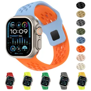 Inclined DesignSilicone Strap for Apple Watch Band 41mm 46mm 45mm 44mm 42mm Breathable Sport Bracelet IWatch 11 10 9 8 7 Ultra