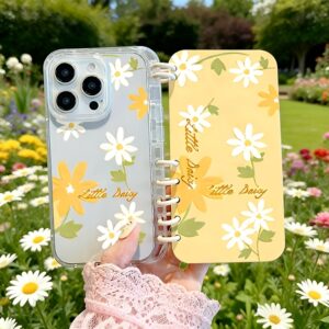 Yellow Floral Laptop Design Shockproof Drop-Proof Soft Protective Case, Suitable for iPhone 17/16/15/14/13/12/11 Series, Flip Laptop - Mixed Colors - Fresh Yellow Floral 0513B