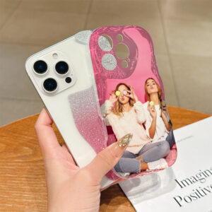 Xiaomi Custom Phone Case Transparent Cream Texture + Silver Glitter Card Anti-Fall Impact-Resistant