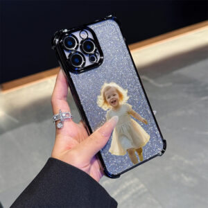 Custom Electroplated Four-Corner Drop-Proof Case + Flash Card DIY Self-Defined Image Cutout Cute Xiaomi Phone Case - Suitable for Xiaomi 13 Pro, 14 Pro, Xiaomi 15, Poco F4, Poco F5, Poco F5 Pro, Poco F7, Xiaomi Poco M7 4G, Xiaomi Poco M7