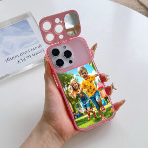 Phone Case - Custom DIY Phone Cases with Images And Patterns, Flip Mirror Cases Suitable for Iphone 16/15/14/13/12/11/8/7 with a Folding Stand + Flip Small Mirror for Iphone X/XR/XS MAX. Personalize with Cute Photos, Wedding Pictures