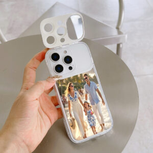 Phone Case: DIY Custom Phone Case with Picture Design, Flip Cover Mirror Case Compatible with iPhone 16/15/14/13/12/11/8/7, Foldable Stand + Flip Mirror for iPhone X/XR/XS Max. Customizable with Cute Baby Photos, Wedding Photos, Travel Photos