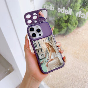 Phone Case: DIY Custom Phone Case with Picture Design, Flip Cover Mirror Case Compatible with iPhone 16/15/14/13/12/11/8/7, Foldable Stand + Flip Mirror for iPhone X/XR/XS Max. Customizable with Cute Baby Photos, Wedding Photos, Travel Photos